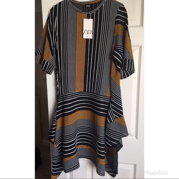 Zara asymmetric striped dress #cybersale - Picture 1 of 5